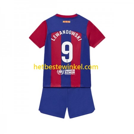 FC Barcelona Robert Lewandowski 9 Voetbalshirts Kind Thuis 2023-24